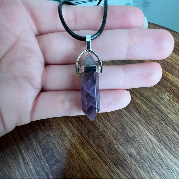 Amethyst Crystal Pendant Necklace - Picture 7 of 7
